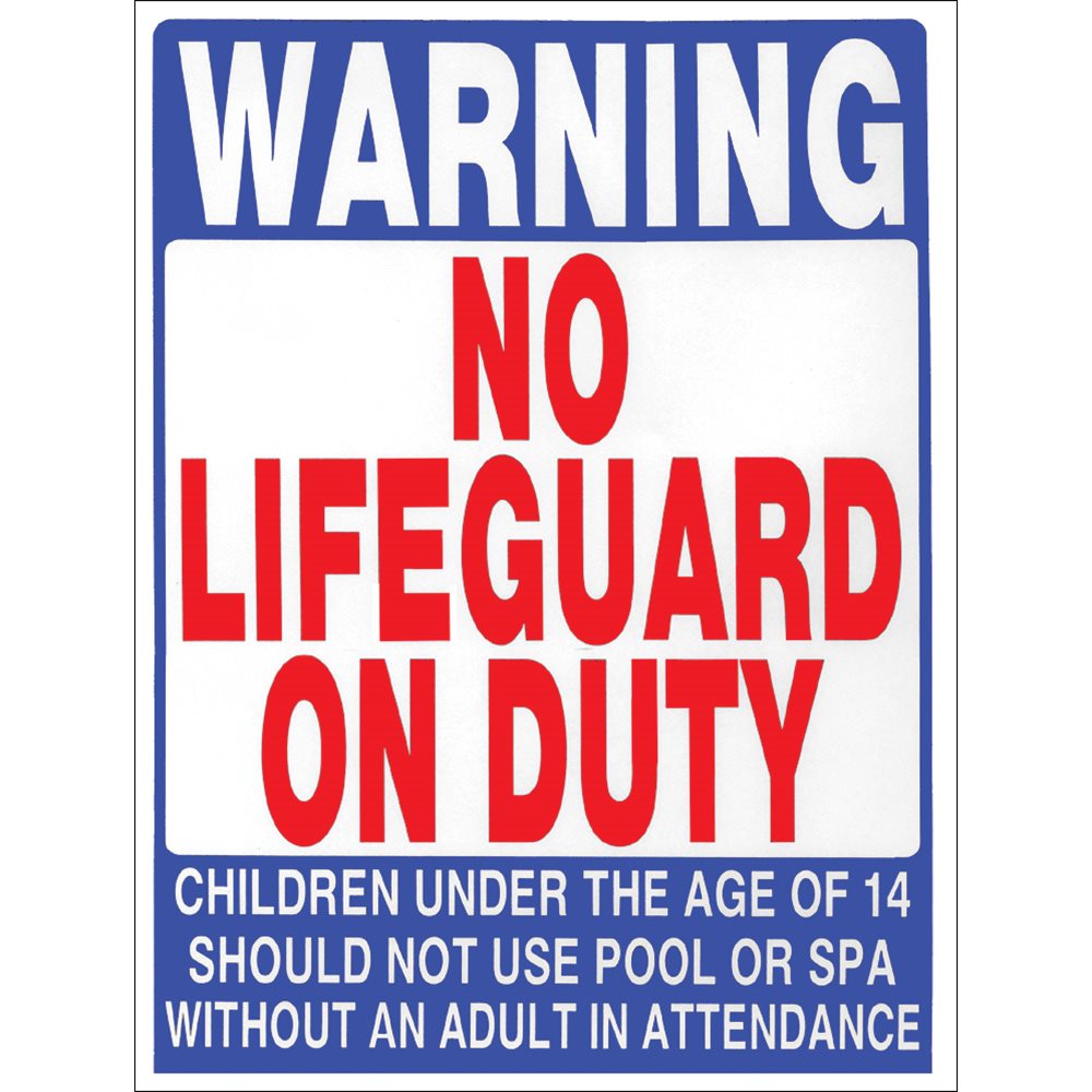 Sign - No Lifeguard 18" x 24"