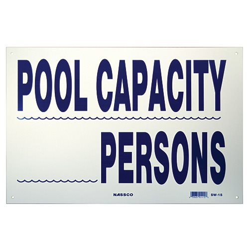 Sign - Pool Capacity 12" x 18"