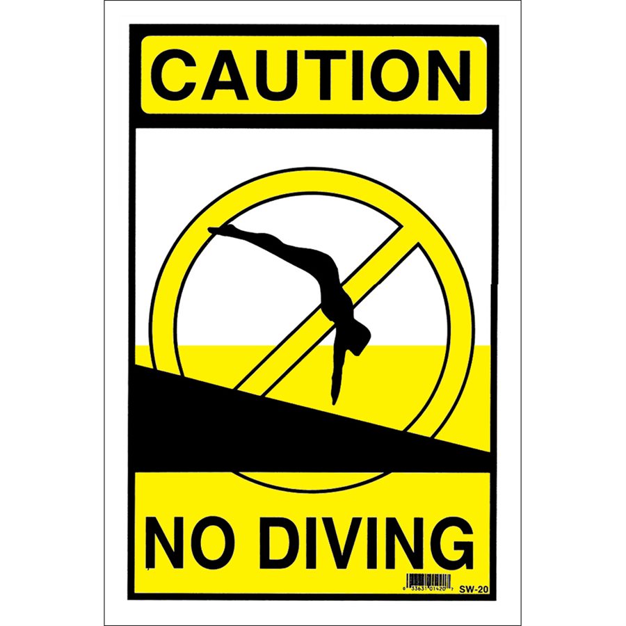 Sign No Diving 12" x 18"