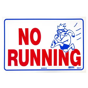 Sign - No Running 12" x 18"