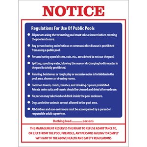 Sign - Notice: Regulations... 18" x 24"