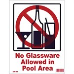 Sign - No Glassware 9" x 12"