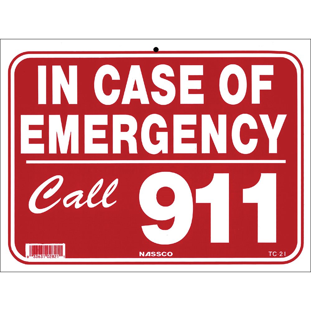 Sign - In Case of Emergency 9" x 12"