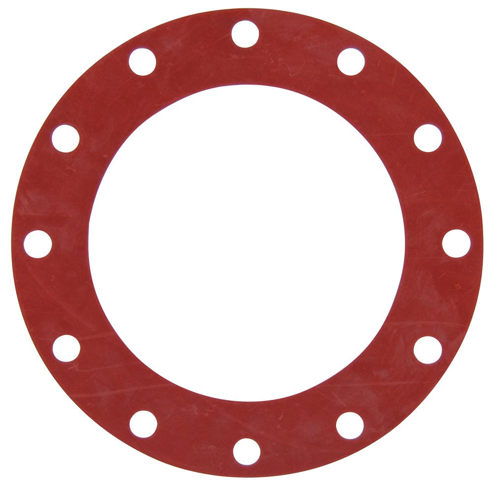 Valve / Flange Gasket, Red Rubber, 10"