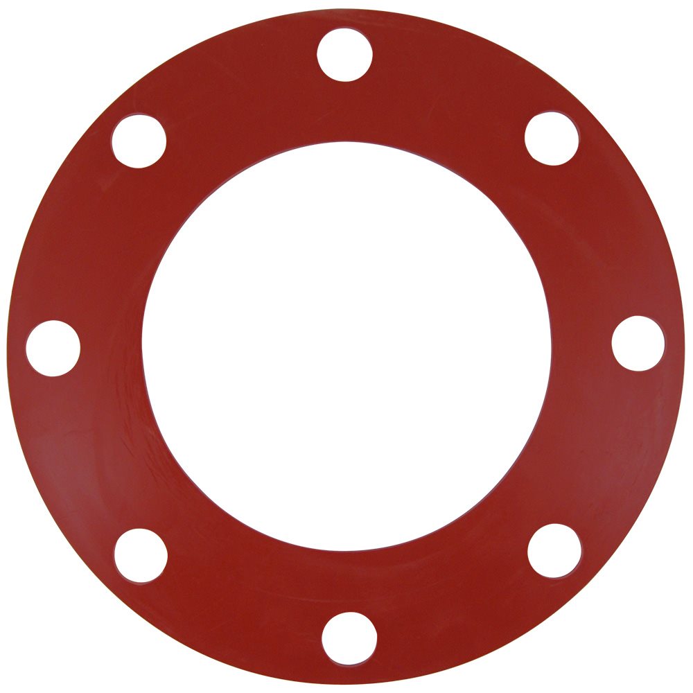 Valve / Flange Gasket, Red Rubber, 6"