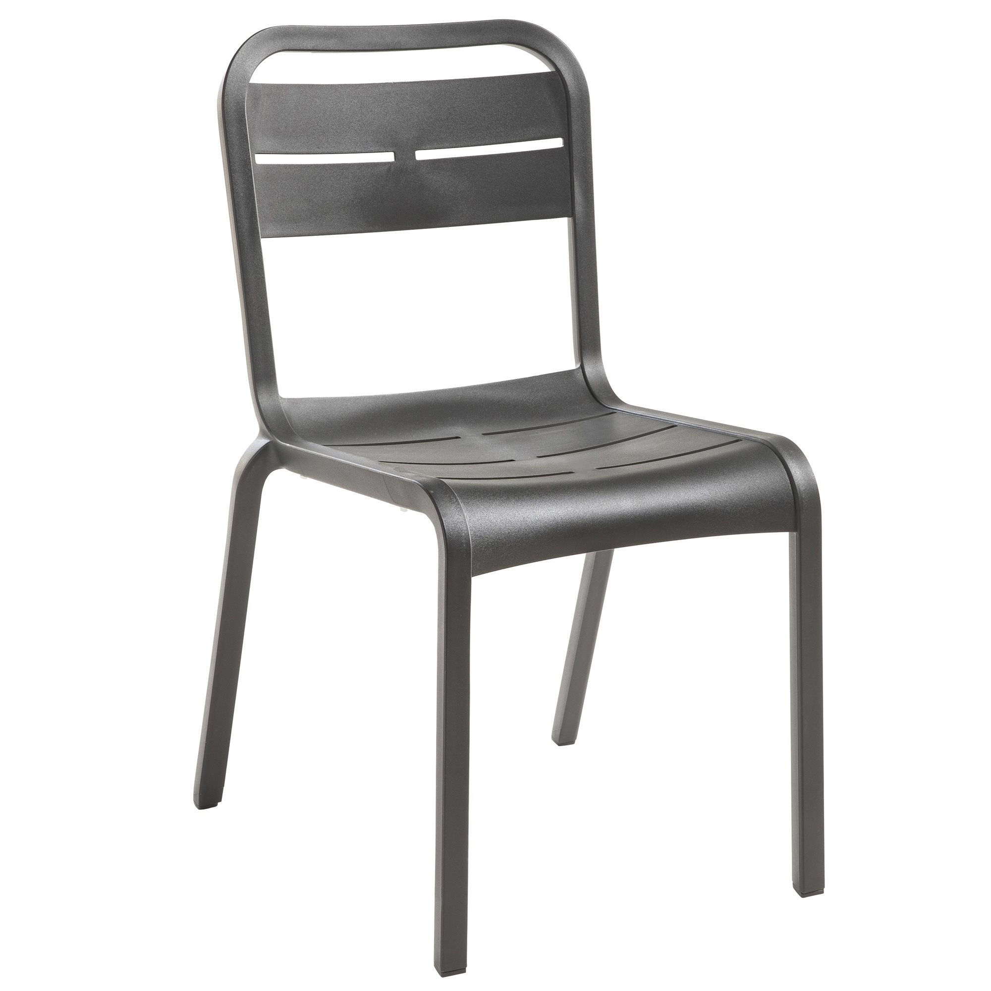Cannes Stacking Sidechair, Charcoal, Case of 18