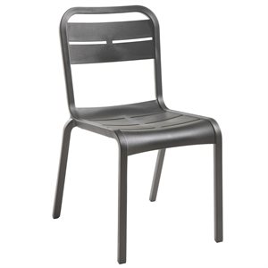 Cannes Stacking Sidechair, Charcoal, Case of 18