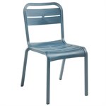 Cannes Stacking Sidechair, Mineral Blue, Case of 4