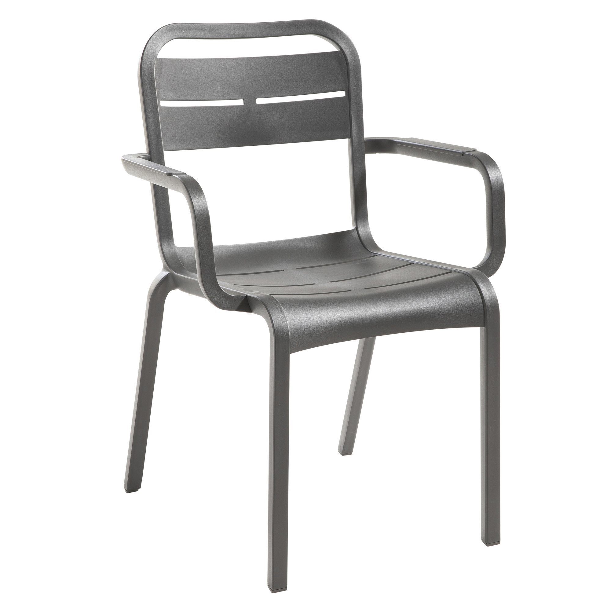 Cannes Stacking Armchair, Charcoal, Case of 16