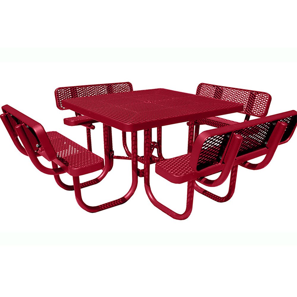 Premier Polysteel 4 ft Square Table w / Backrests, Free Standing