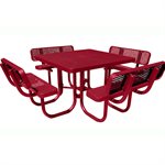 Premier Polysteel 4 ft Square Table w / Backrests, Free Standing
