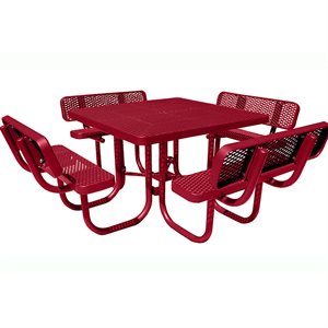 Premier Polysteel 4 ft Square Table w / Backrests, Free Standing