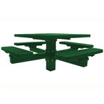Premier Polysteel 4 ft Rectangular Table, Single Pedestal, Direct Bury, without Umbrella Hole