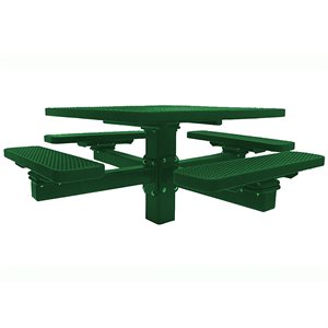 Premier Polysteel 4 ft Rectangular Table, Single Pedestal, Direct Bury, without Umbrella Hole