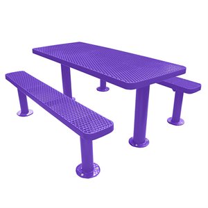 Premier Polysteel 6 ft Rectangular Table, Multi Pedestal, Surface Mount