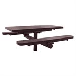 Premier Polysteel 6 ft Rectangular Table, Single Pedestal, Direct Bury, without Umbrella Hole