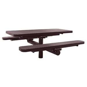 Premier Polysteel 6 ft Rectangular Table, Single Pedestal, Direct Bury, without Umbrella Hole