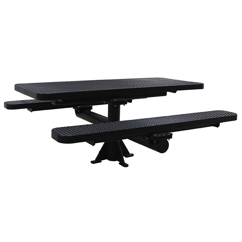 Premier Polysteel 6 ft Rectangular Table, Single Pedestal, Surface Mount, without Umbrella Hole