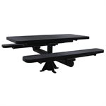 Premier Polysteel 6 ft Rectangular Table, Single Pedestal, Surface Mount, without Umbrella Hole