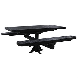 Premier Polysteel 6 ft Rectangular Table, Single Pedestal, Surface Mount, without Umbrella Hole