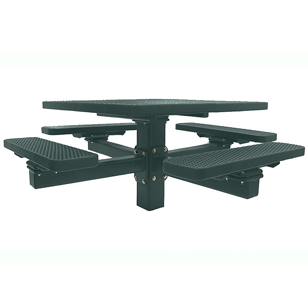 Premier Polysteel 4 ft Square Table, Single Pedestal, Direct Bury, without Umbrella Hole