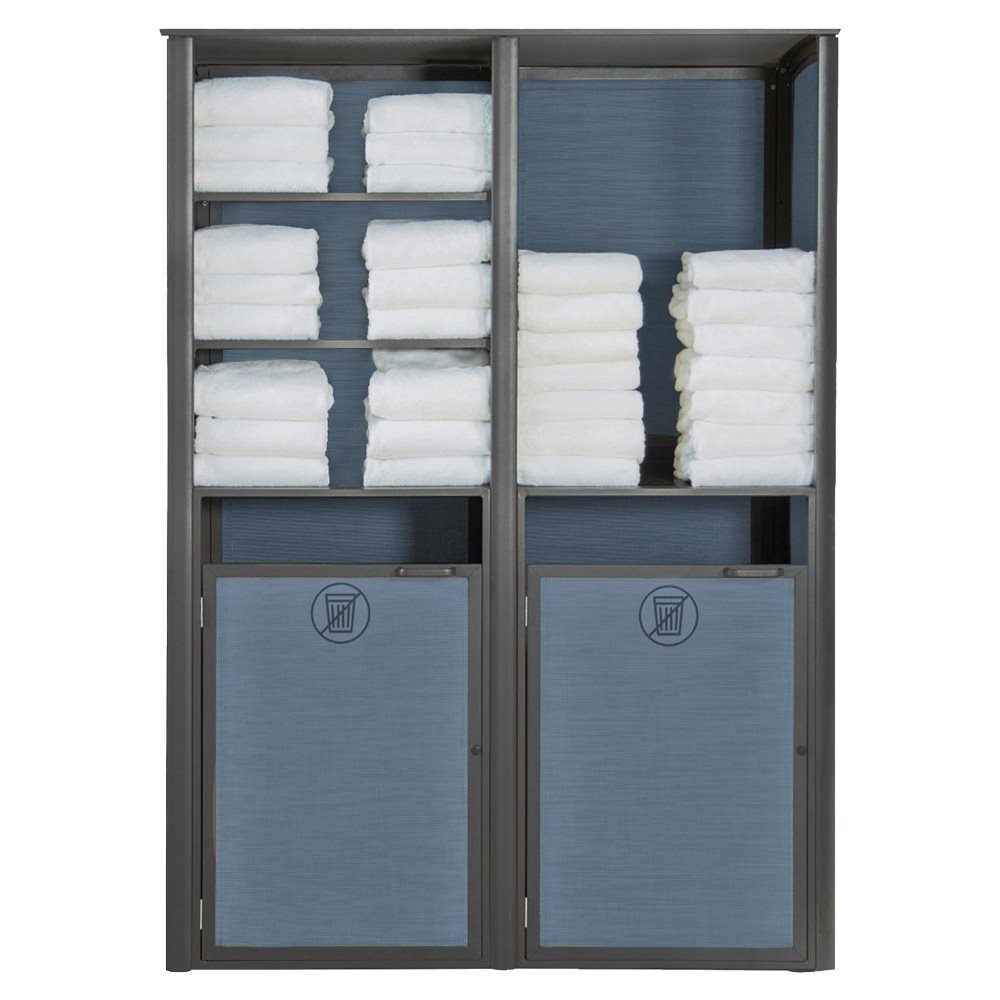 Sunset Towel Valet, Double Unit, Madras Blue / Volcanic Black