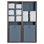 Sunset Towel Valet, Double Unit, Madras Blue / Volcanic Black