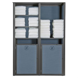 Sunset Towel Valet, Double Unit, Madras Blue / Volcanic Black