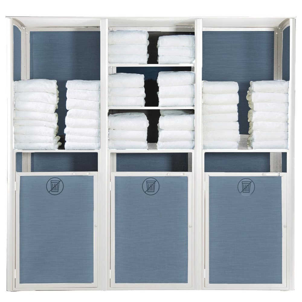 Sunset Towel Valet, Triple Unit, Madras Blue / Glacier White