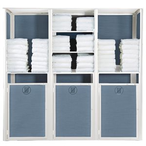 Sunset Towel Valet, Triple Unit, Madras Blue / Glacier White