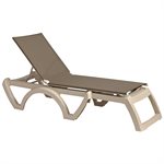 Jamaica Sling Chaise, Sandstone Frame, Taupe Sling, Case of 2