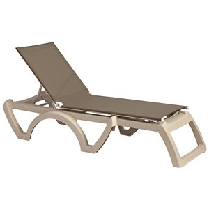 Jamaica Sling Chaise, Sandstone Frame, Taupe Sling, Case of 16