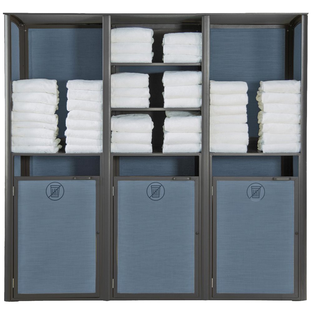 Sunset Towel Valet, Triple Unit, Madras Blue / Volcanic Black