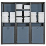 Sunset Towel Valet, Triple Unit, Madras Blue / Volcanic Black