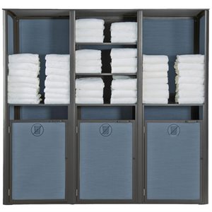 Sunset Towel Valet, Triple Unit, Madras Blue / Volcanic Black