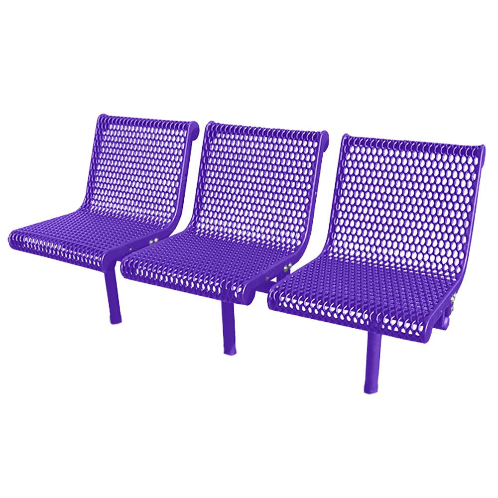 Premier Polysteel Grand Contour 3-Seat In-Line Bench, with Backrest, Direct Bury