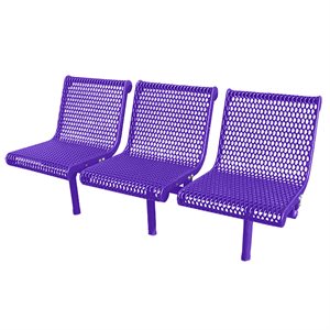 Premier Polysteel Grand Contour 3-Seat In-Line Bench, with Backrest, Direct Bury