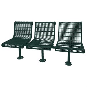 Premier Polysteel Grand Contour 3-Seat In-Line Bench, with Backrest, Surface Mount