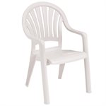 Stackable Chair, Pacific High Back, White, Case of 4