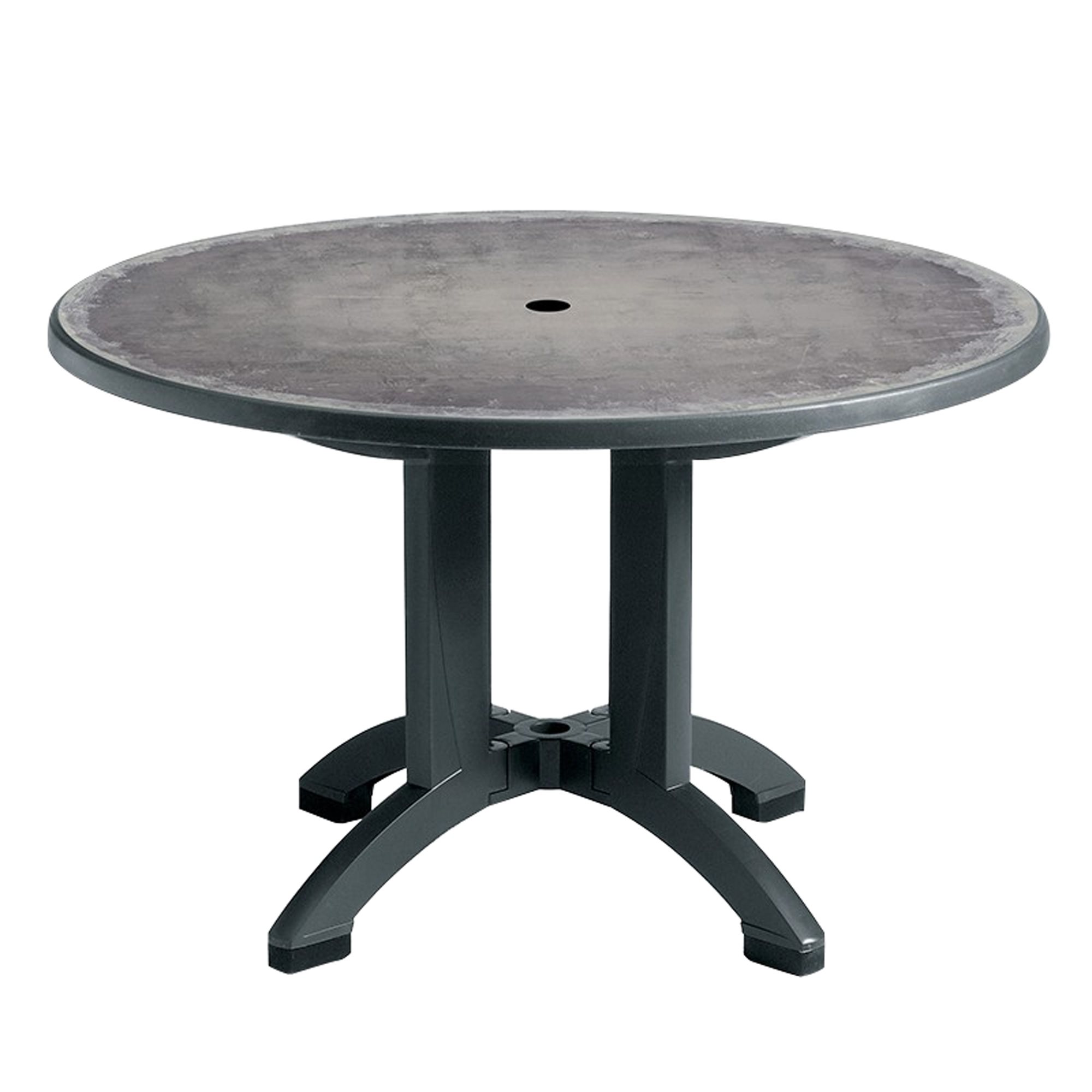 Aquaba 48" Round Table, Zinc