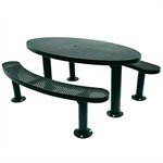 Premier Polysteel 6 ft Oval Table, Multi Pedestal, Surface Mount