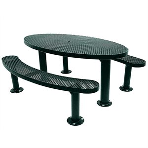 Premier Polysteel 6 ft Oval Table, Multi Pedestal, Surface Mount