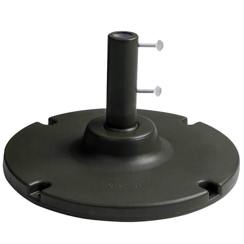 Grosfillex Umbrella Base, 35 Lb. with 10" Stem, Black