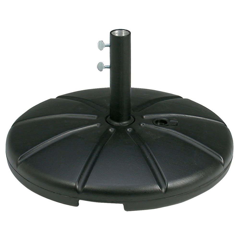 Grosfillex Umbrella Base, Resin, Fillable, Black