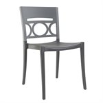 Moon Stackable Chair, Titanium Gray / Charcoal, Case of 16