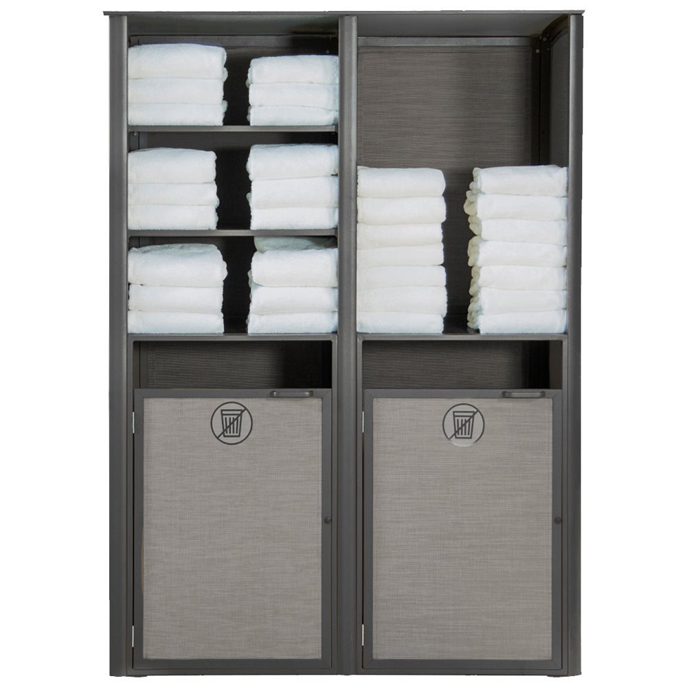 Sunset Towel Valet, Double Unit, Solid Gray / Volcanic Black