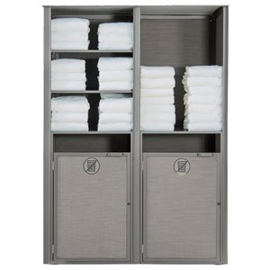 Sunset Towel Valet, Double Unit, Solid Gray / Platinum Gray