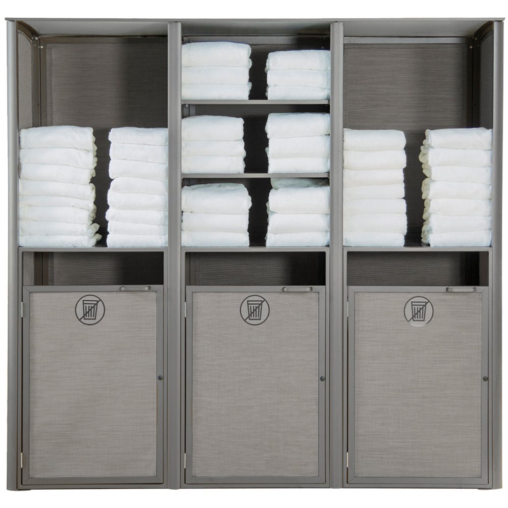 Sunset Towel Valet, Triple Unit, Solid Gray / Platinum Gray