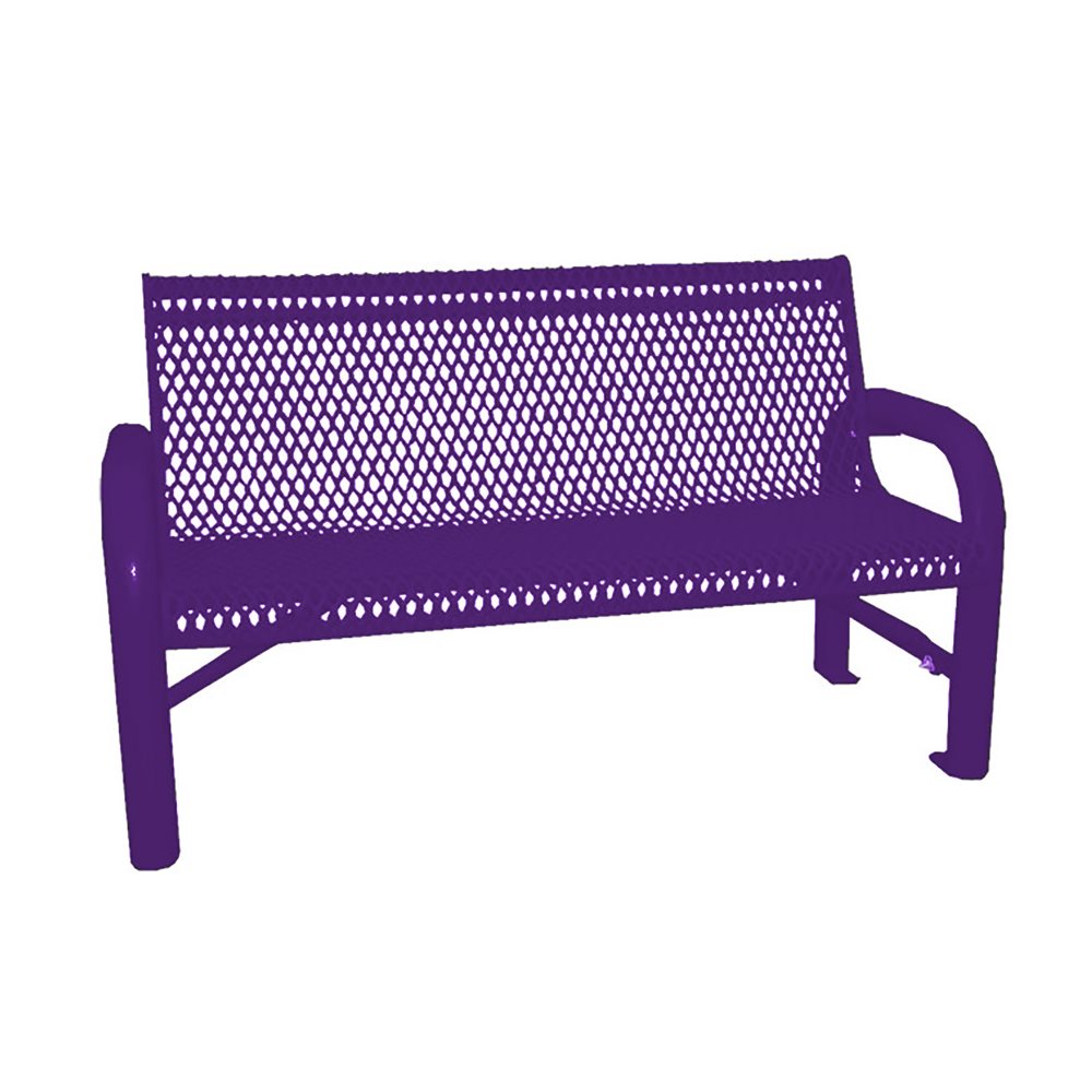 Premier Polysteel Grand Contour Bench, 6 ft, with Backrest, Free Standing / Surface Mount