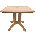 Aquaba Table, 32" Square, Sawcut / Teakwood